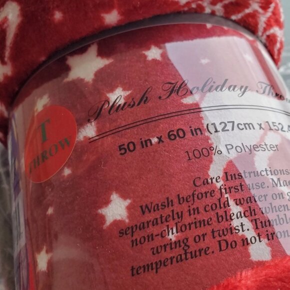 Velvet Touch Ultra Plush Christmas Holiday Printed Fleece Throw/Blanket-Reindeer - Picture 4 of 4